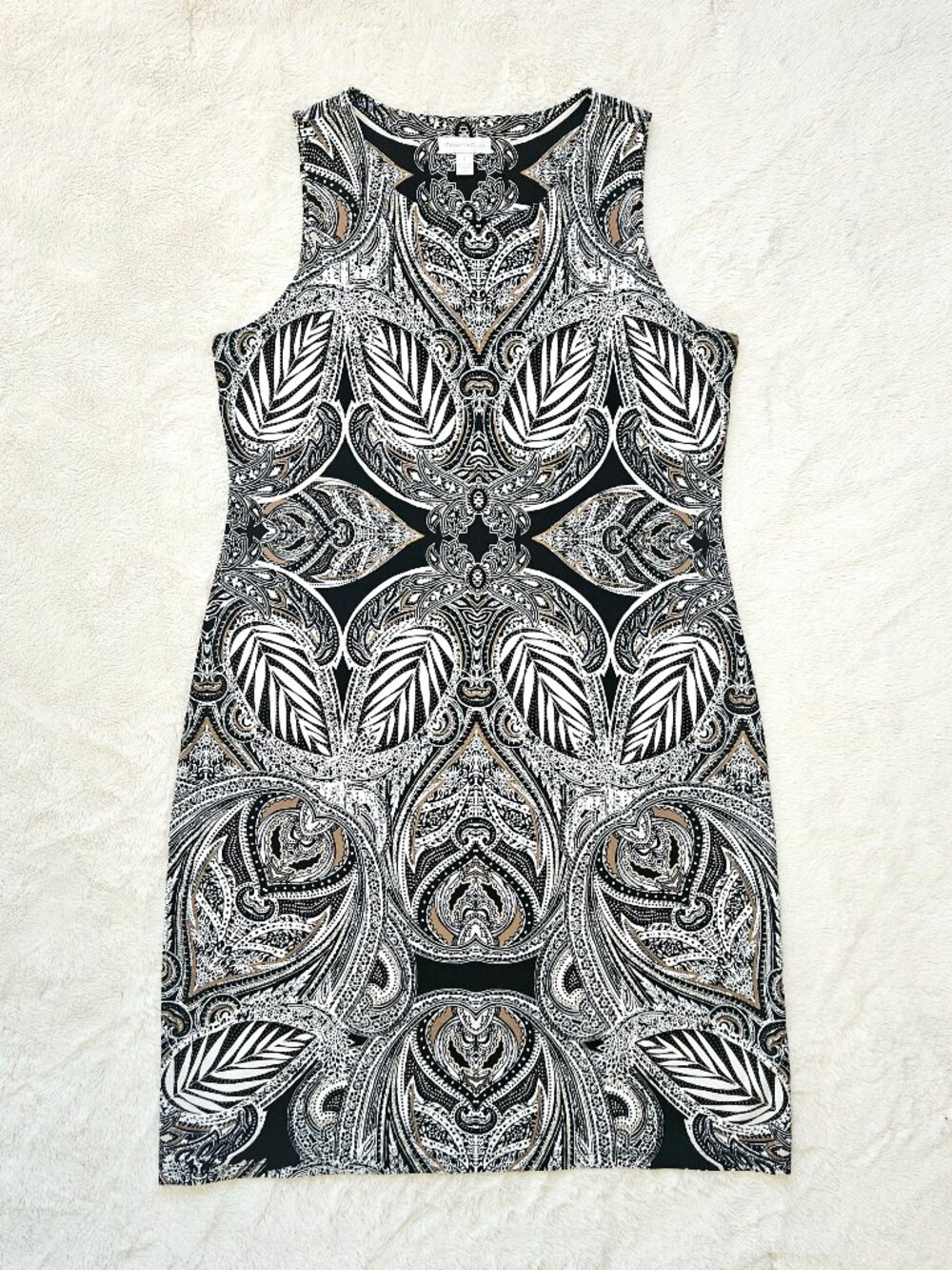 Charter Club Women's Sleeveless Sheath Dress Paisley Pattern L